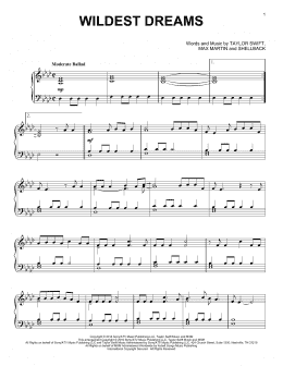 page one of Wildest Dreams (Piano Solo)
