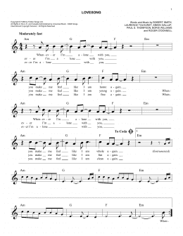 page one of Lovesong (Easy Lead Sheet / Fake Book)