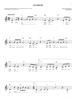 page one of You Send Me (Lead Sheet / Fake Book)