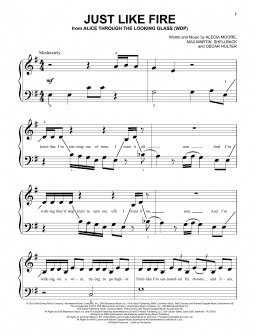 page one of Just Like Fire (Beginning Piano Solo)