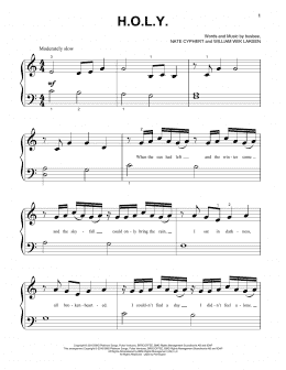 page one of H.O.L.Y. (Big Note Piano)