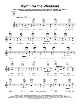 page one of Hymn For The Weekend (Ukulele)