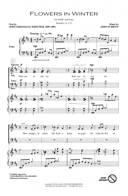 page one of Flowers In Winter (SATB Choir)