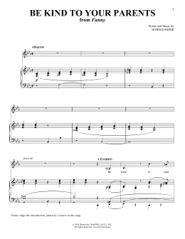 page one of Be Kind To Your Parents (Piano & Vocal)