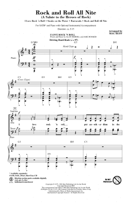 page one of Rock And Roll All Nite (A Salute to The Heroes Of Rock) (SATB Choir)