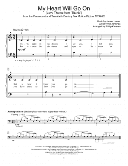 page one of My Heart Will Go On (Love Theme from Titanic) (arr. Phillip Keveren) (Educational Piano)