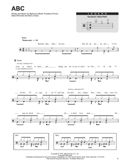 page one of ABC (Drums Transcription)