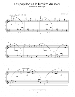 page one of Les papillons a la lumiere du soleil (Butterflies In The Sunlight) (Educational Piano)