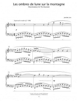 page one of Les ombres de lune sur la montagne (Moonshadows On The Mountain) (Educational Piano)