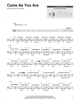 page one of Come As You Are (Drums Transcription)