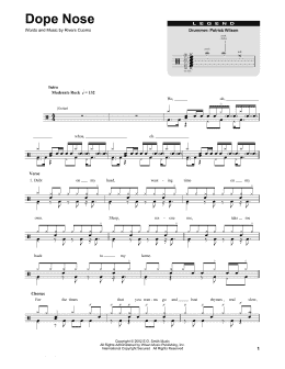 page one of Dope Nose (Drums Transcription)