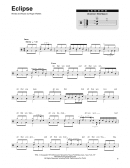 page one of Eclipse (Drums Transcription)