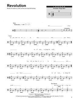 page one of Revolution (Drums Transcription)