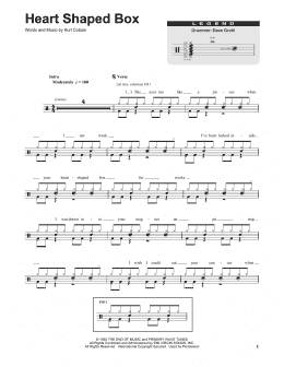 page one of Heart Shaped Box (Drums Transcription)