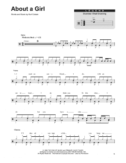 page one of About A Girl (Drums Transcription)