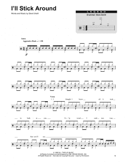 page one of I'll Stick Around (Drums Transcription)