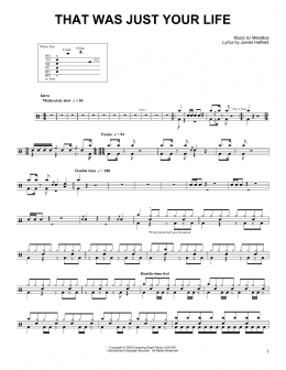 page one of That Was Just Your Life (Drums Transcription)