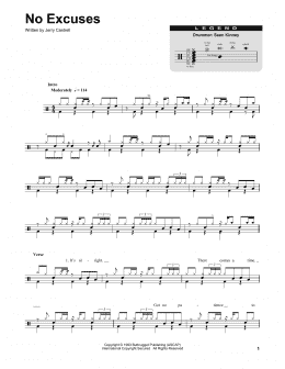 page one of No Excuses (Drums Transcription)