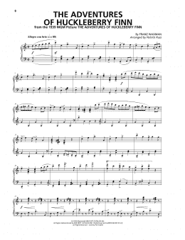 page one of The Adventures Of Huckleberry Finn (Piano Solo)