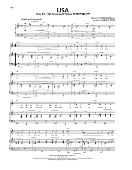 page one of Lisa (Piano, Vocal & Guitar Chords (Right-Hand Melody))