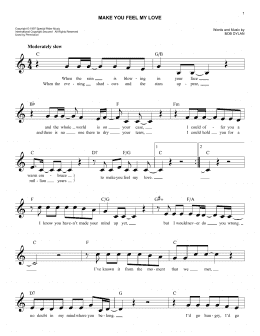 page one of Make You Feel My Love (Easy Lead Sheet / Fake Book)