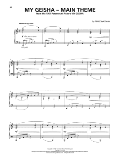 page one of My Geisha - Main Title (Piano Solo)