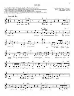 page one of Kiss Me (Lead Sheet / Fake Book)