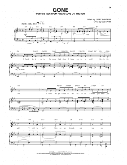 page one of Gone (Piano, Vocal & Guitar Chords (Right-Hand Melody))