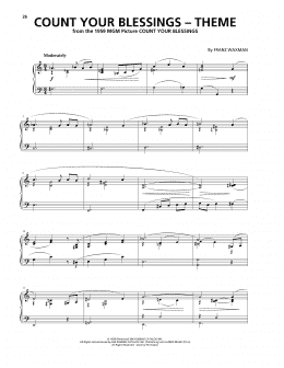 page one of Count Your Blessings (Theme) (Piano Solo)