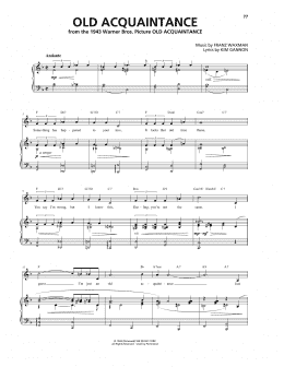 page one of Old Acquaintance (Piano, Vocal & Guitar Chords (Right-Hand Melody))