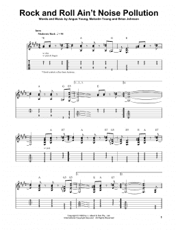 page one of Rock And Roll Ain't Noise Pollution (Easy Guitar Tab)