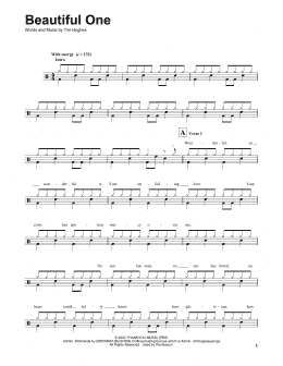 page one of Beautiful One (Drums Transcription)