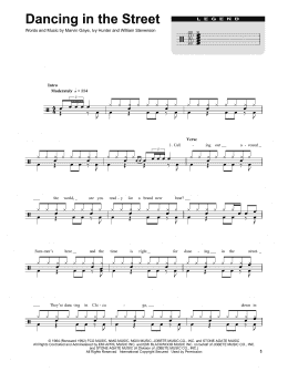 page one of Dancing In The Street (Drums Transcription)