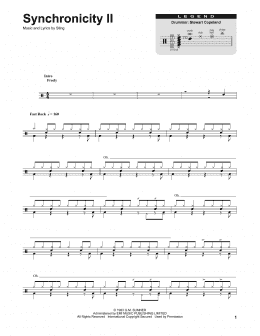 page one of Synchronicity II (Drums Transcription)