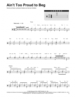page one of Ain't Too Proud To Beg (Drums Transcription)
