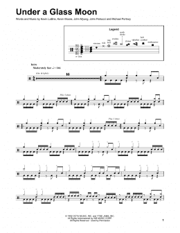 page one of Under A Glass Moon (Drums Transcription)