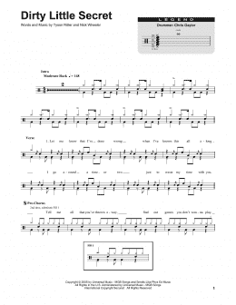 page one of Dirty Little Secret (Drums Transcription)