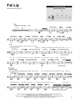 page one of Fat Lip (Drums Transcription)