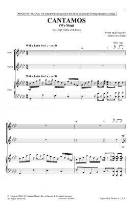 page one of Cantamos (2-Part Choir)