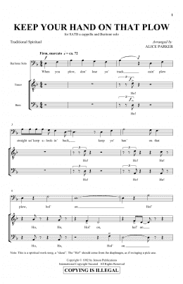 page one of Keep Your Hand On That Plow (SATB Choir)