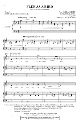 page one of Flee As A Bird (SATB Choir)