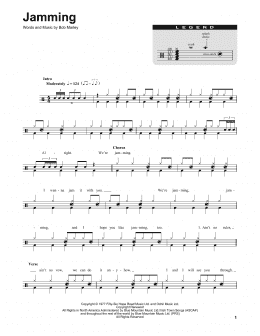 page one of Jamming (Drums Transcription)