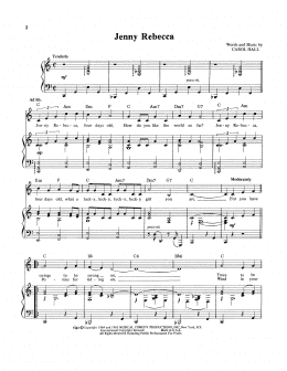 page one of Jenny Rebecca (Piano, Vocal & Guitar Chords (Right-Hand Melody))
