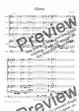 page one of Gloria SATB Organ