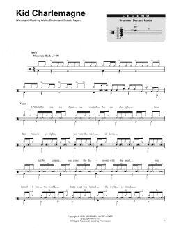 page one of Kid Charlemagne (Drums Transcription)