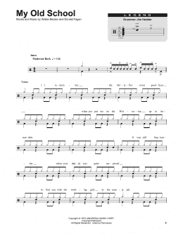 page one of My Old School (Drums Transcription)