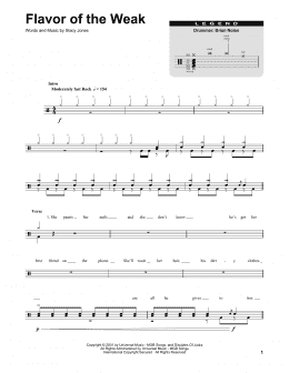 page one of Flavor Of The Weak (Drums Transcription)
