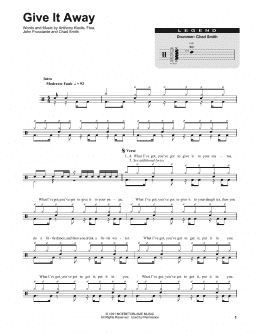 page one of Give It Away (Drums Transcription)