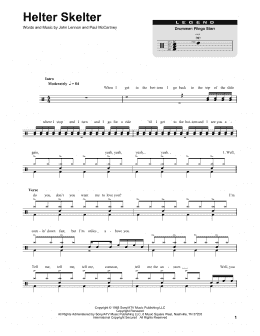page one of Helter Skelter (Drums Transcription)