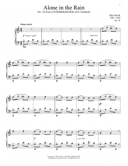 page one of Alone In The Rain (Piano Solo)
